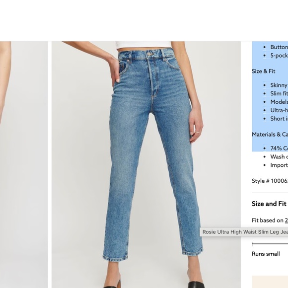 Black Rosie Ultra High Waist Slim Leg Jeans Size 31 - Picture 6 of 6